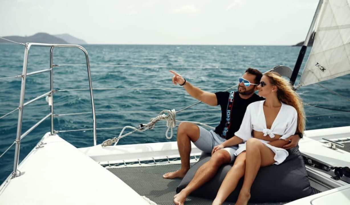 couple on yacht